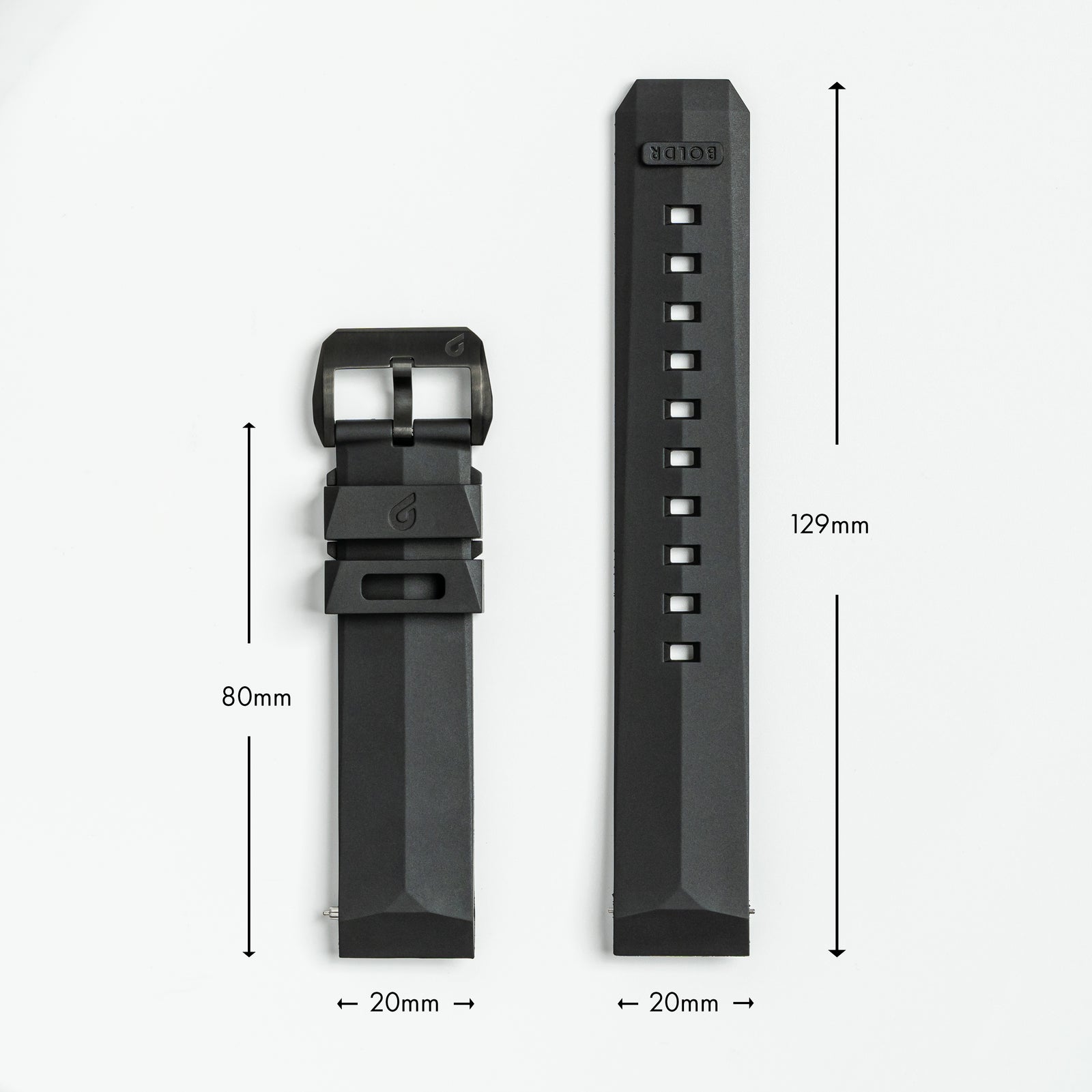 Druber® FKM Rubber Strap - DLC Black – BOLDR Supply Co display picture 1