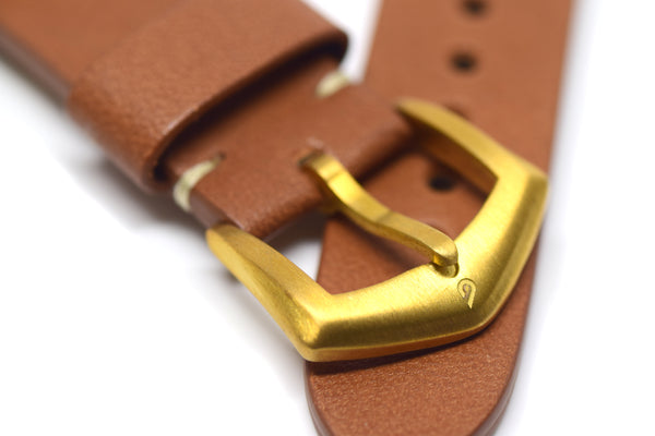 BOLDR Voyager Brown Leather Strap with Brass Buckles (20mm)