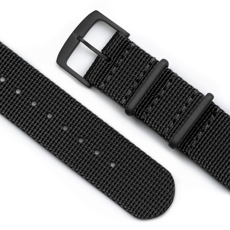 Black x Khaki Rugged Nylon Military Watch Strap